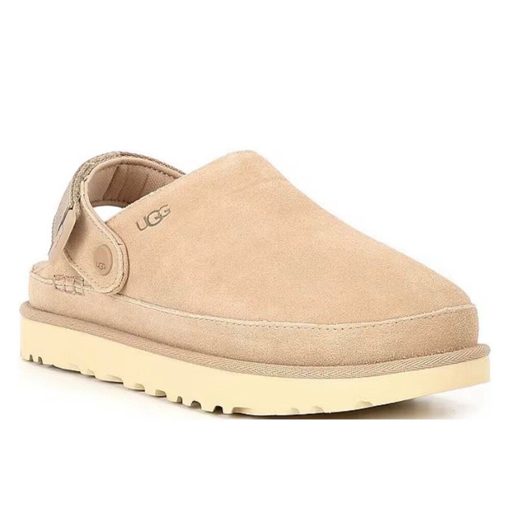 UGG Goldenstar Clog Sand Suede Slingback Platform Shoes Womens 7.5